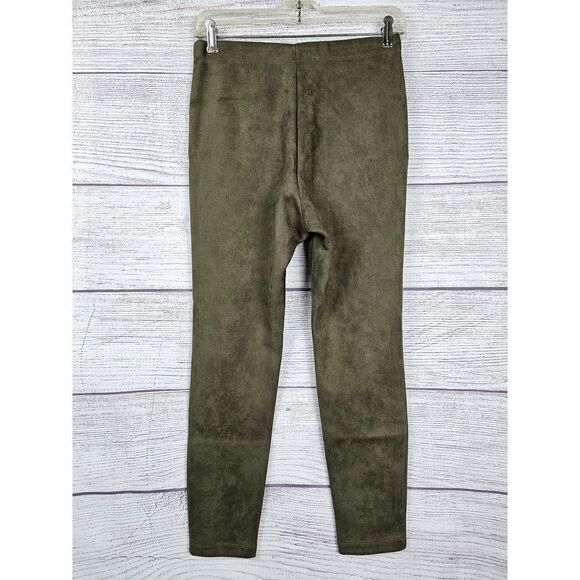 Catherine Malandrino Faux Suede Skinny Fit Pants Green Size Small - Picture 2 of 3